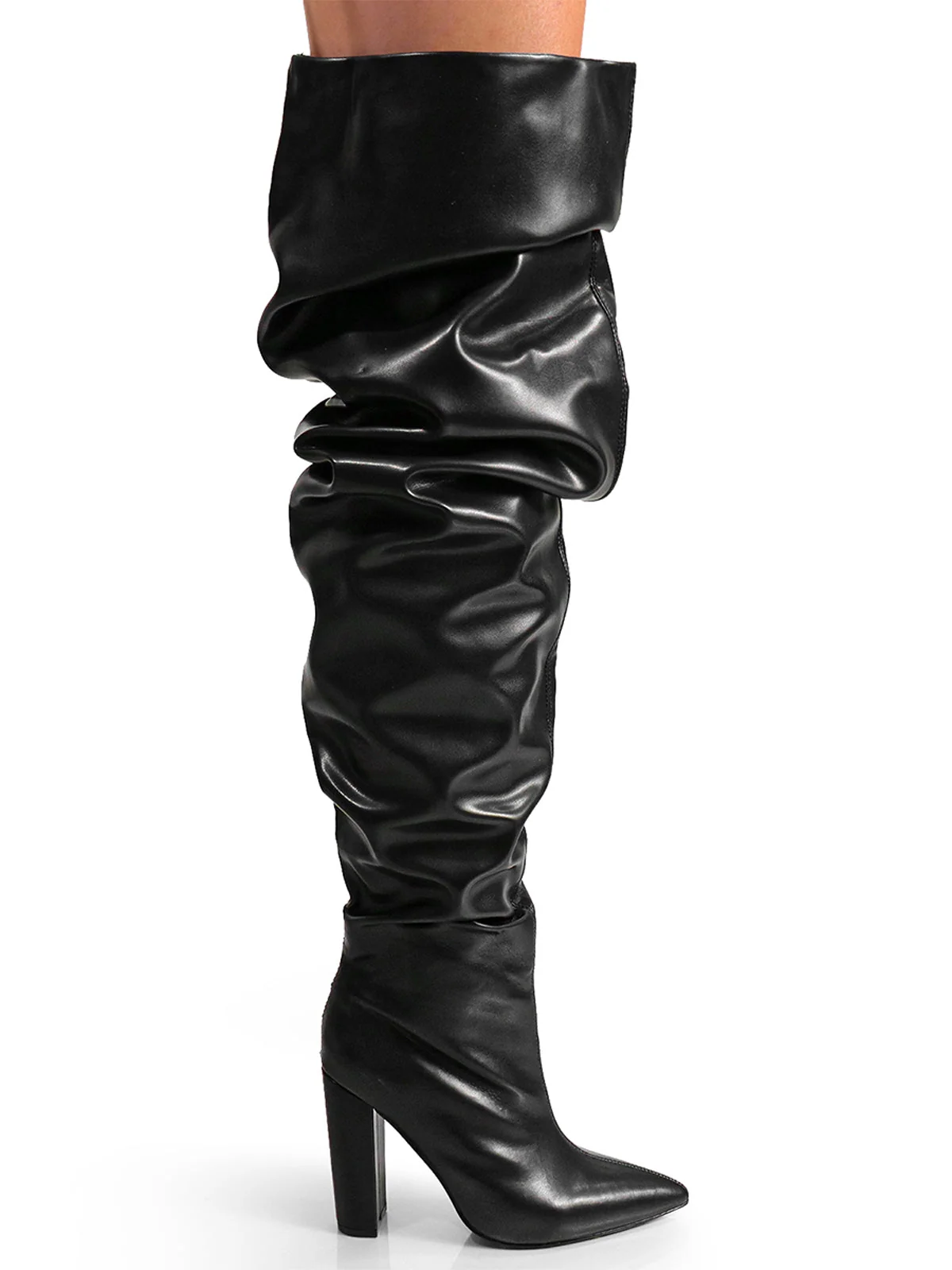 Lee Slouchy Boots in Black with a Bold Extended Silhouette