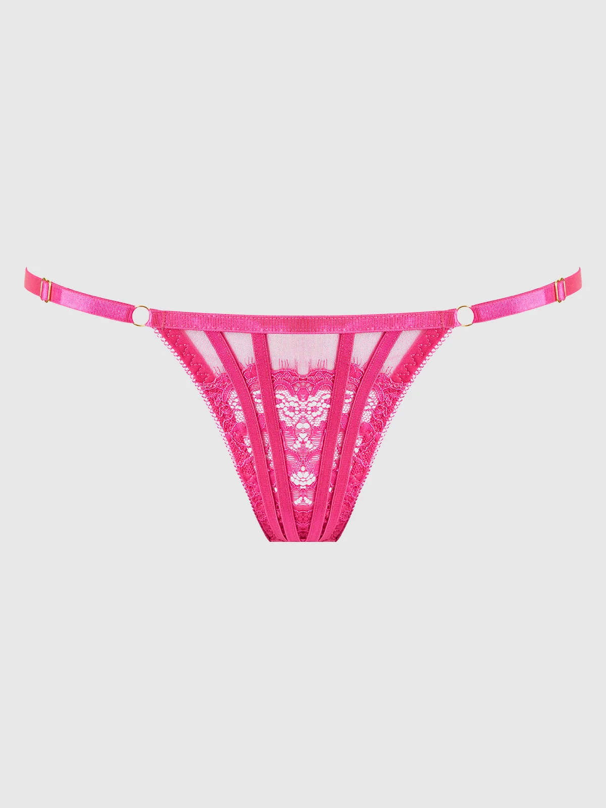 Neev Lace G-String in Pink Dragon Stretch Lace