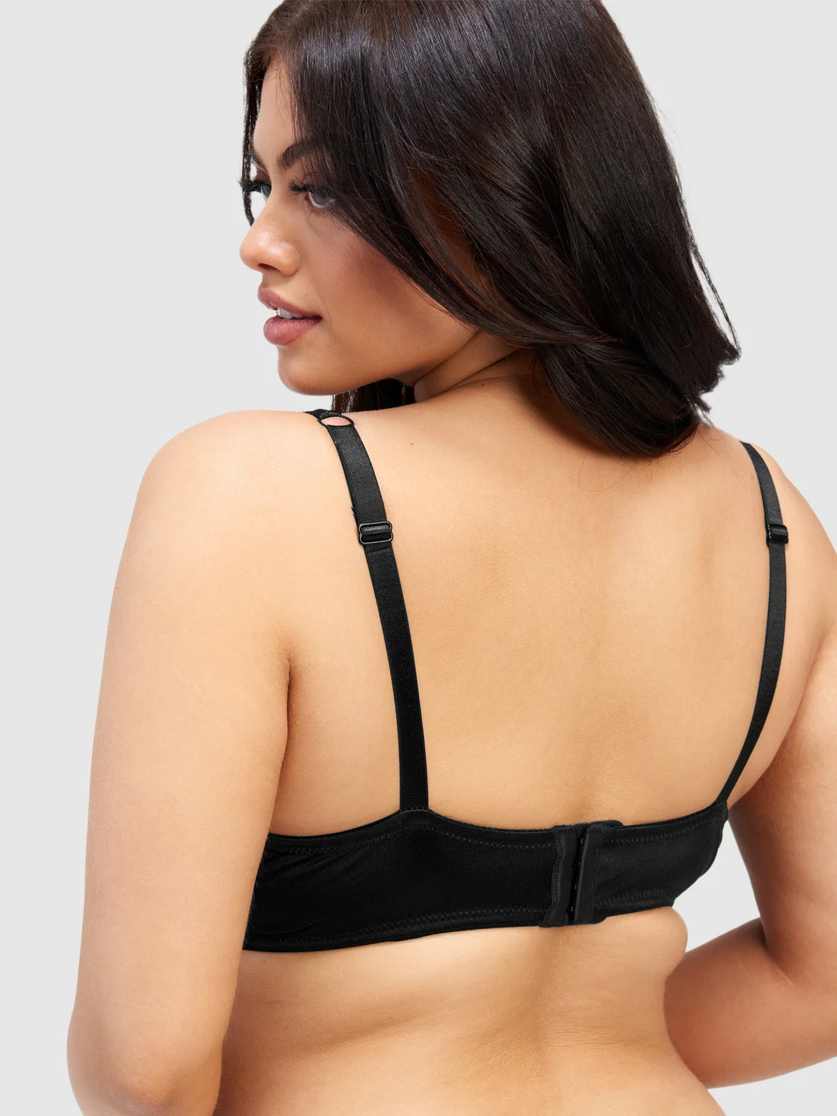 Va Va Voom Satin Full Figure Push Up Bra in Black
