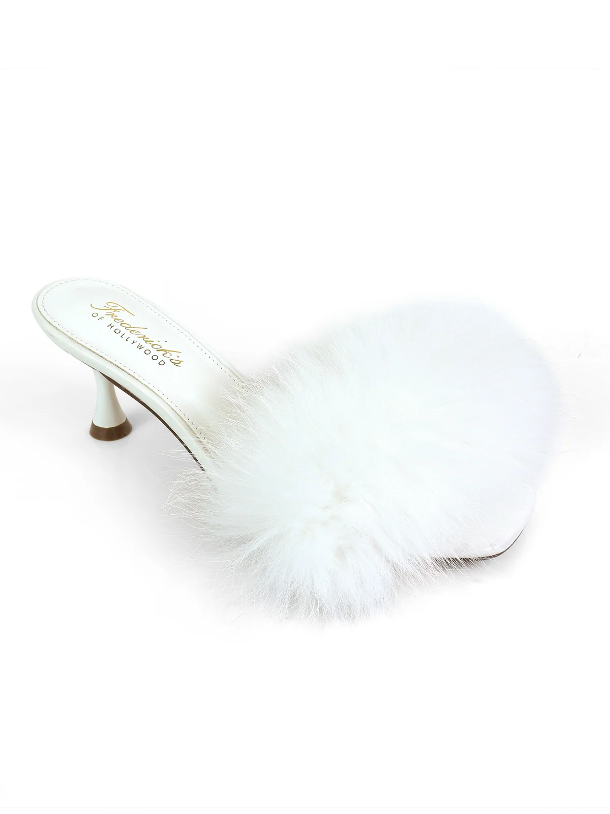 Purr Square Toe Fur Heel in White