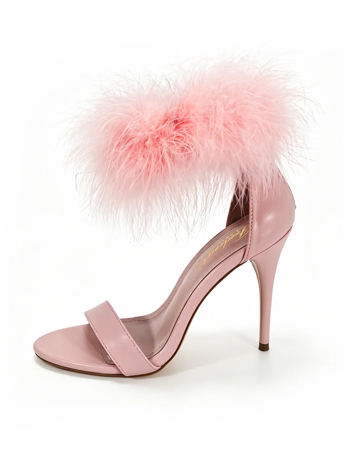 Raquel Feather Stiletto Heel in Blush