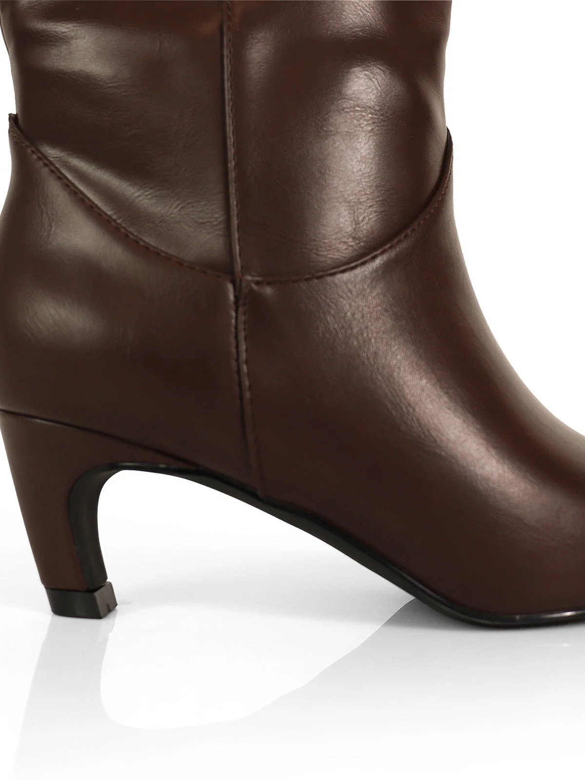 Shirley Cowboy Boots in Chocolate with Kitten Heel