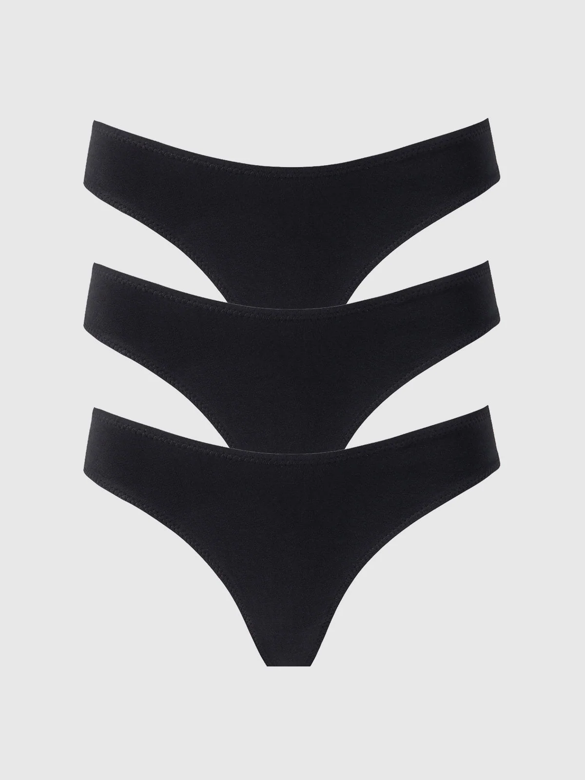 Bailey Stretch Cotton Tanga Black 3 Pack