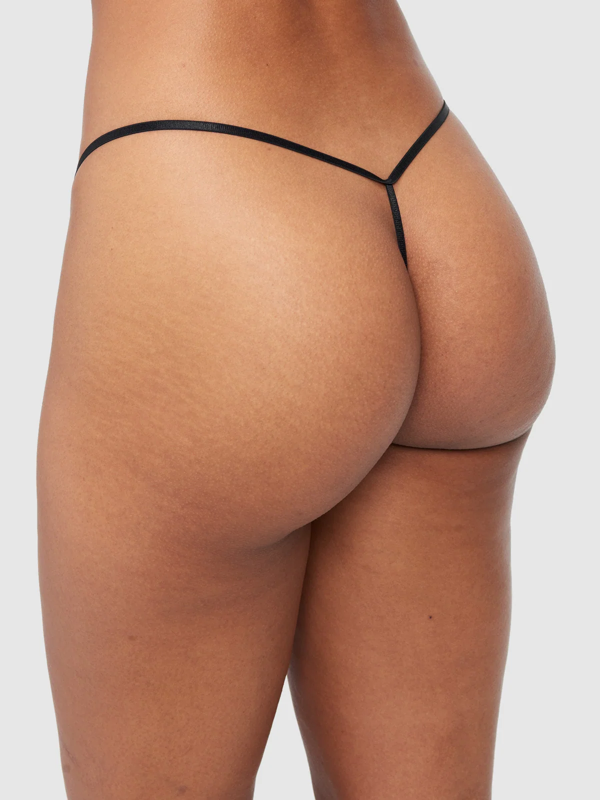 Lexi Liquid Satin G-String in Black