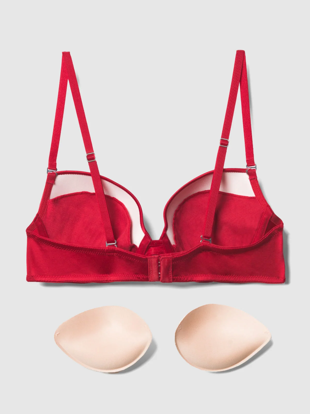 Hollywood Exxtreme Plunge Push Up Bra in Chili Pepper