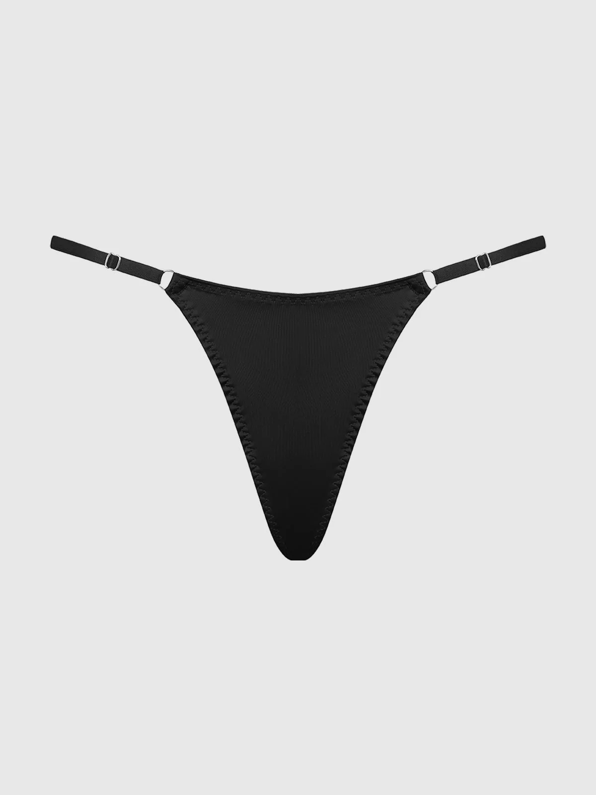 Rising Star Rhinestone Net Back G-String in Black