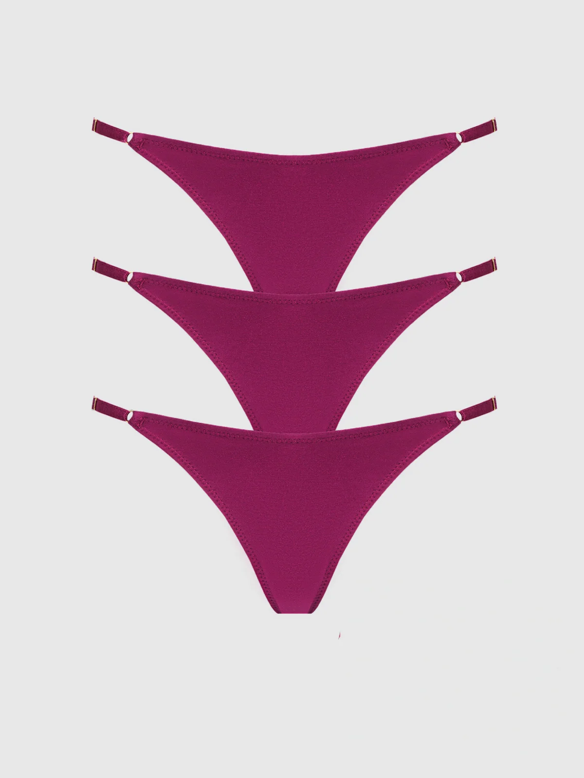Bailey Stretch Cotton Thong 3 Pack in Purple