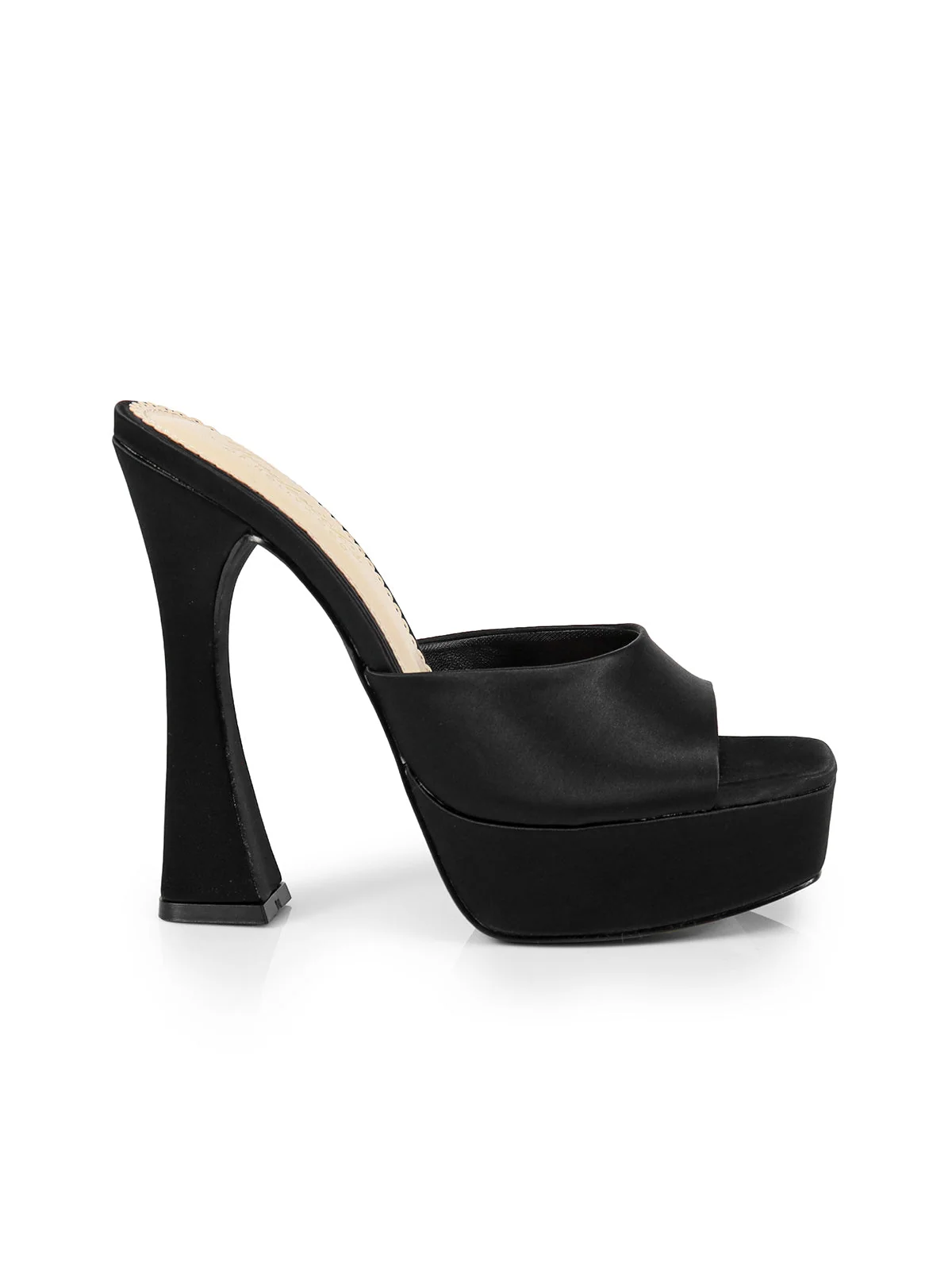 Elaina Platform Mule Heels in Black
