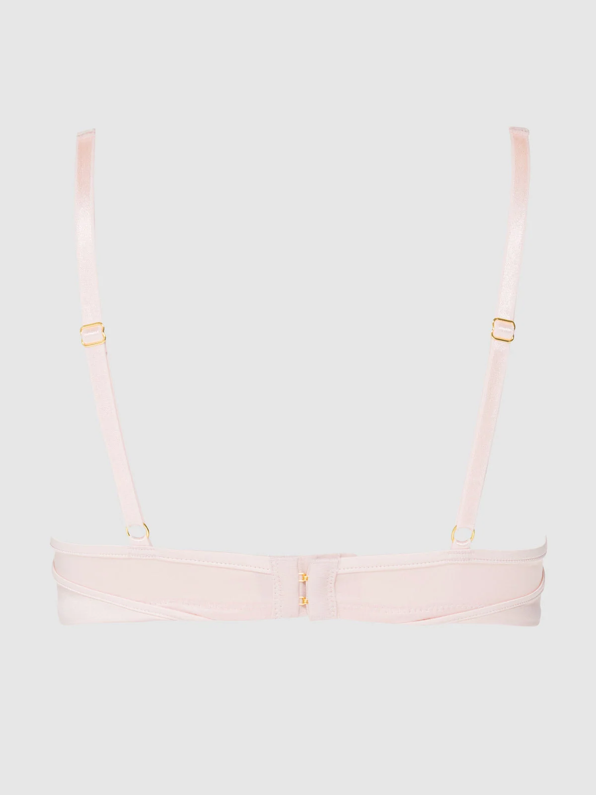Rosalind Satin Half Cup Bra With Lace Trim in Black and Light Pink