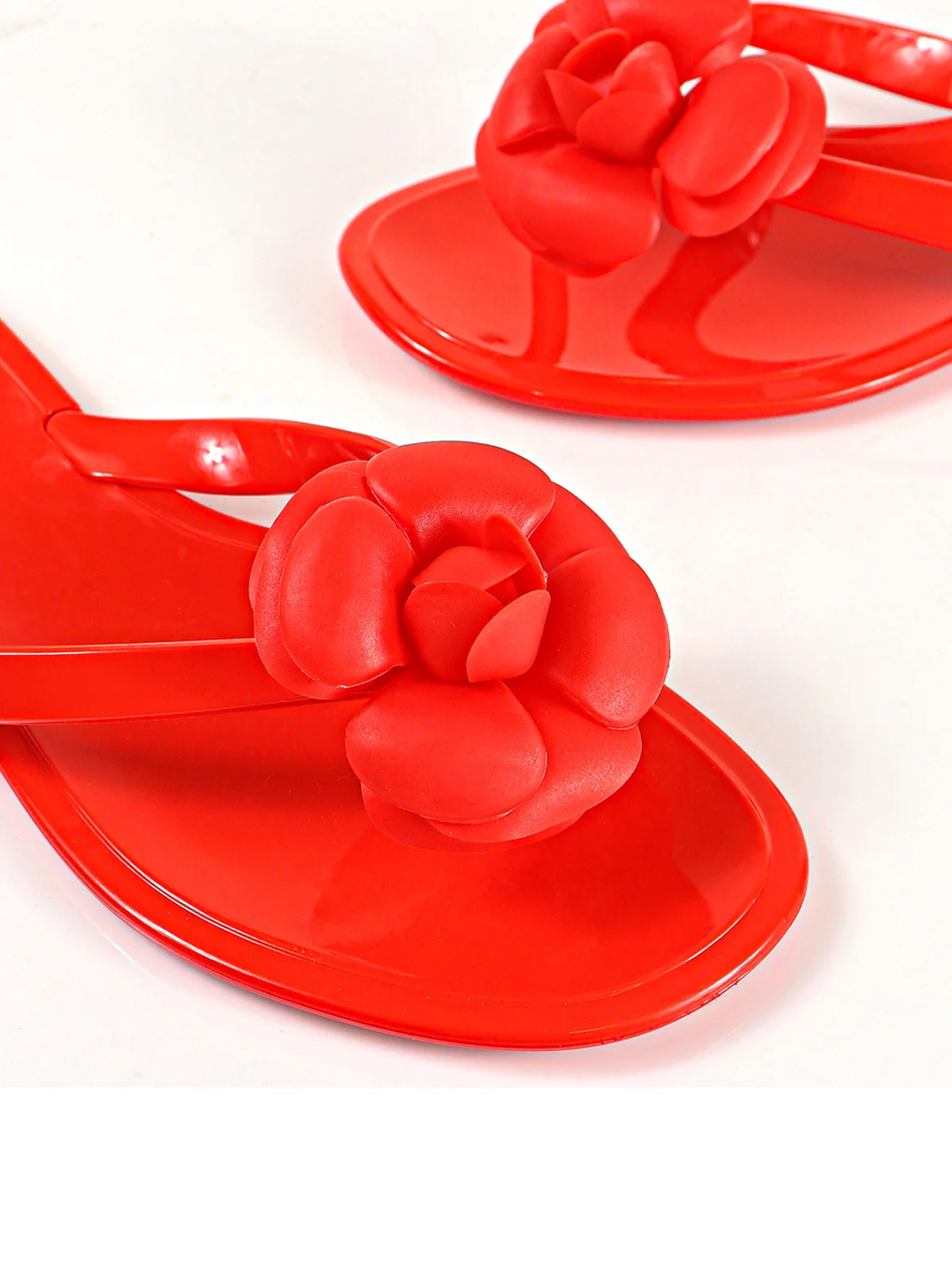 Jelli Camellia Thong Sandals in Red from Lingerie Shop | Frederick's of Hollywood
