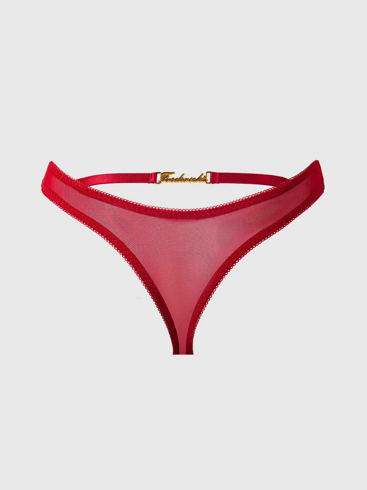Melrose 刺绣开裆丁字裤 Crimson Red
