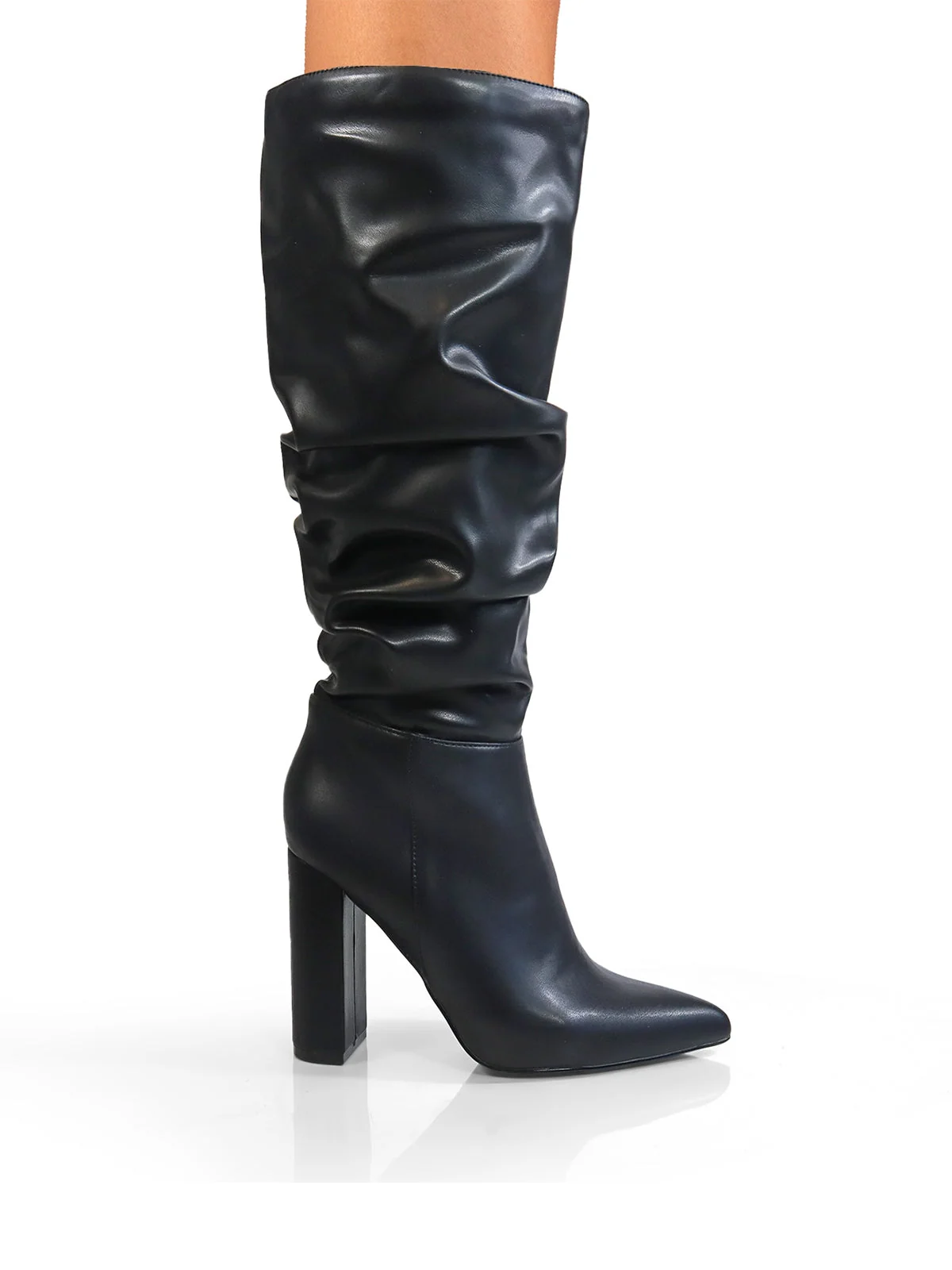 Leanne Slouchy Boots in Black with a Relaxed Soft Upper