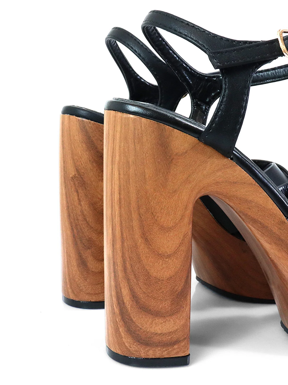 Andaz Heel Sandal with Crisscross Straps in Black