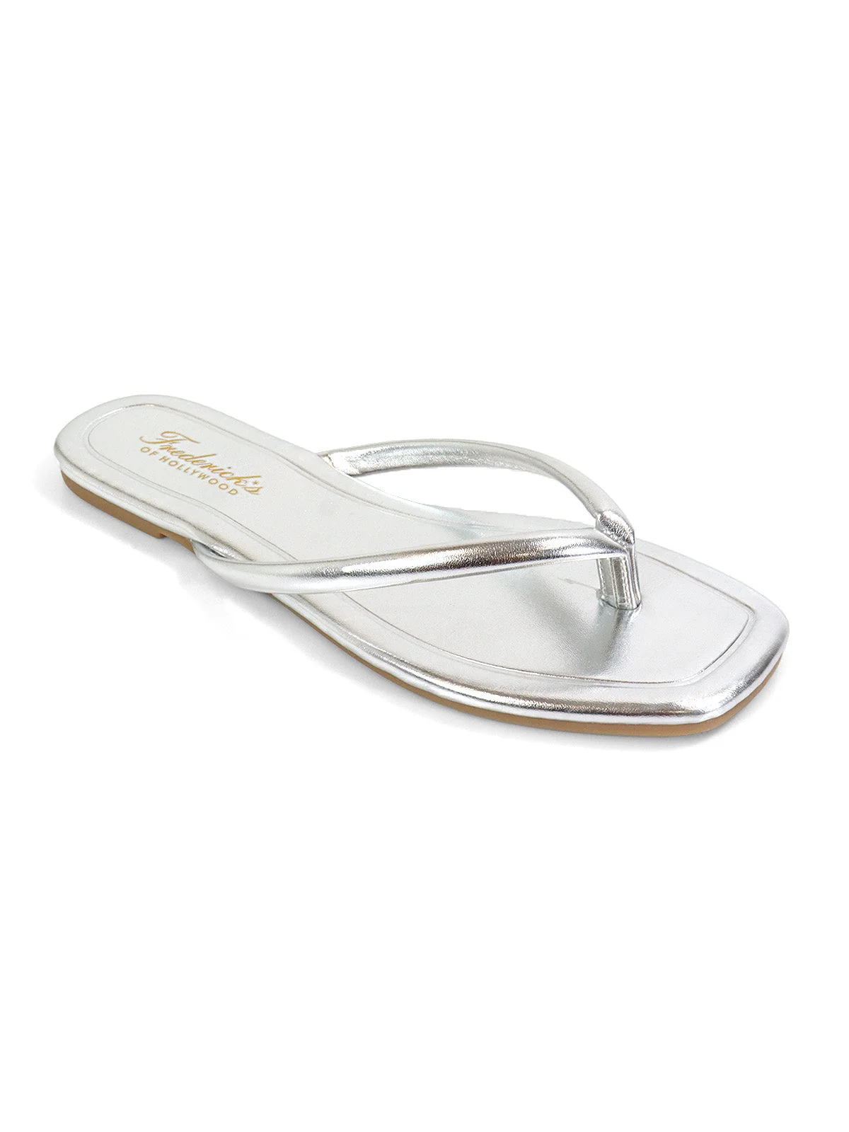 Tallulah Thong Flat Sandal in Silver