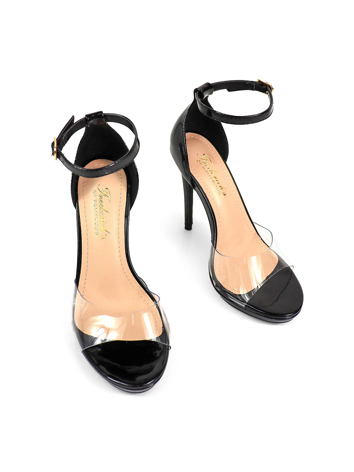 Stacy Ankle Strap Heels in a Sleek Black Finish