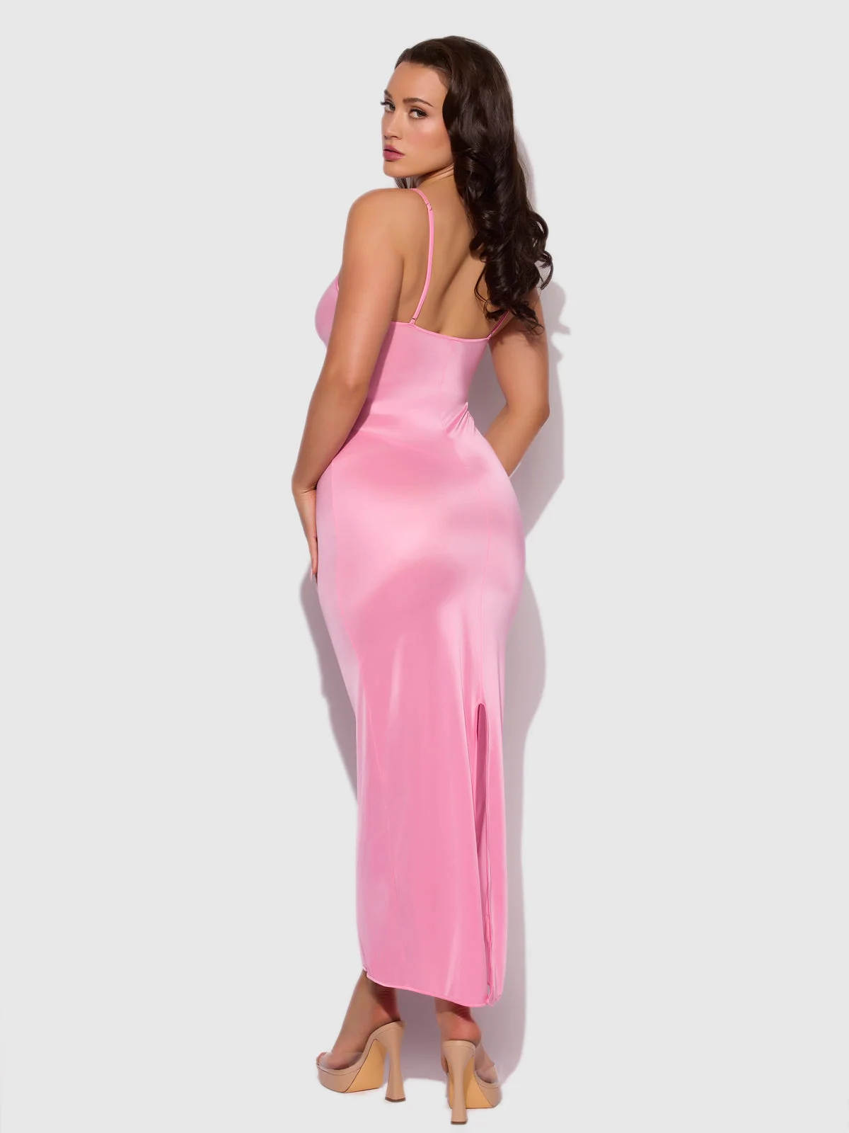 Neev Oil Slick Maxi Gown 柔滑泡泡糖粉