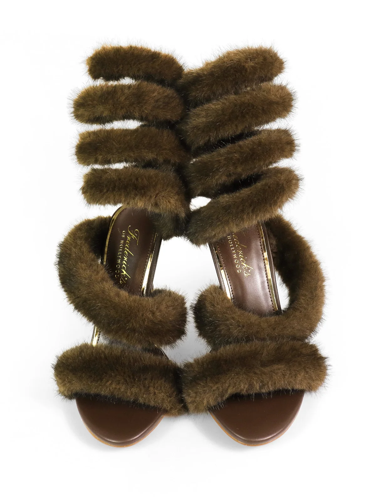 Allure Fluffy Stiletto Sandal in Brown