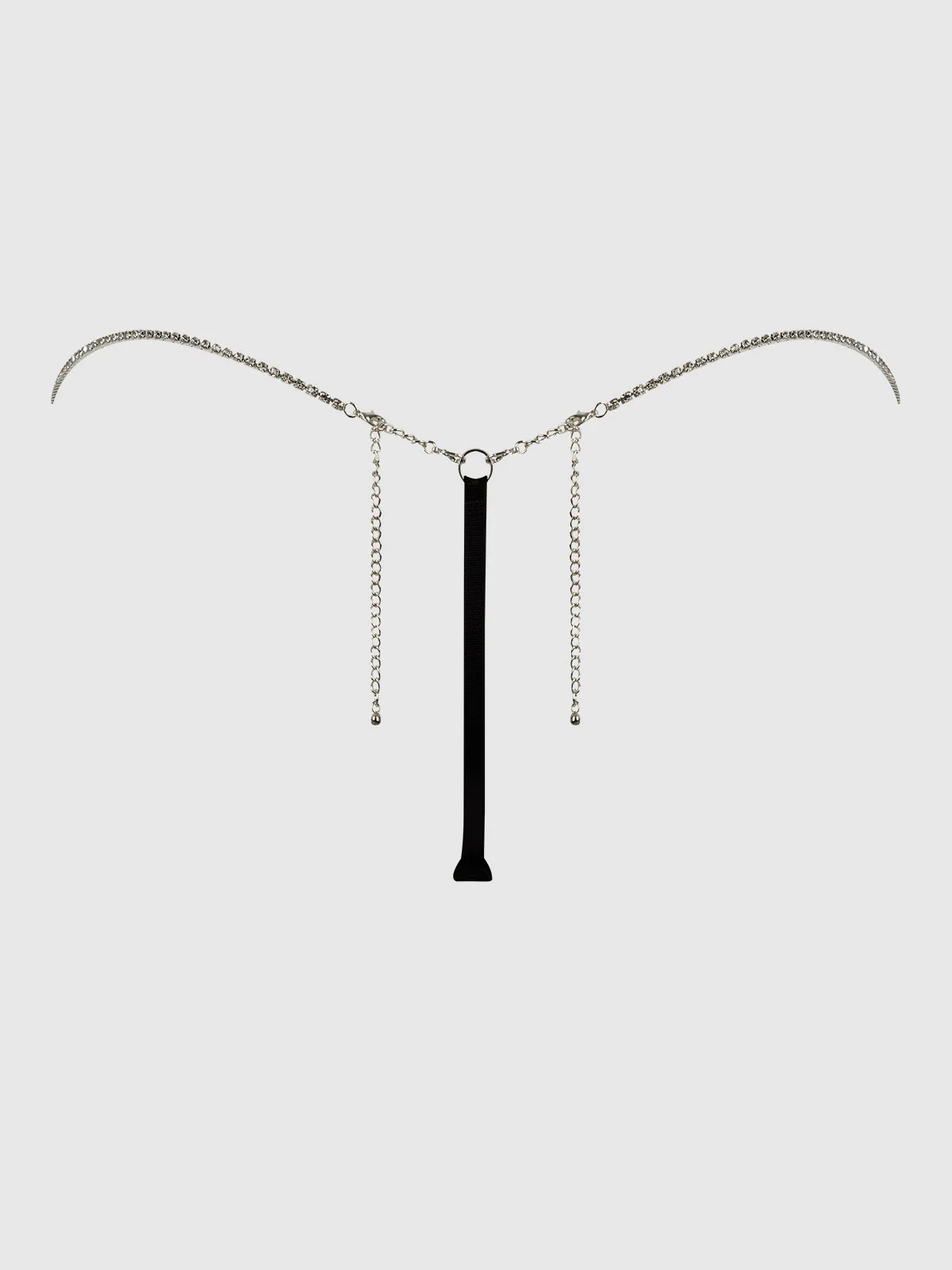 Petra Rhinestone Side Satin G-String in Black