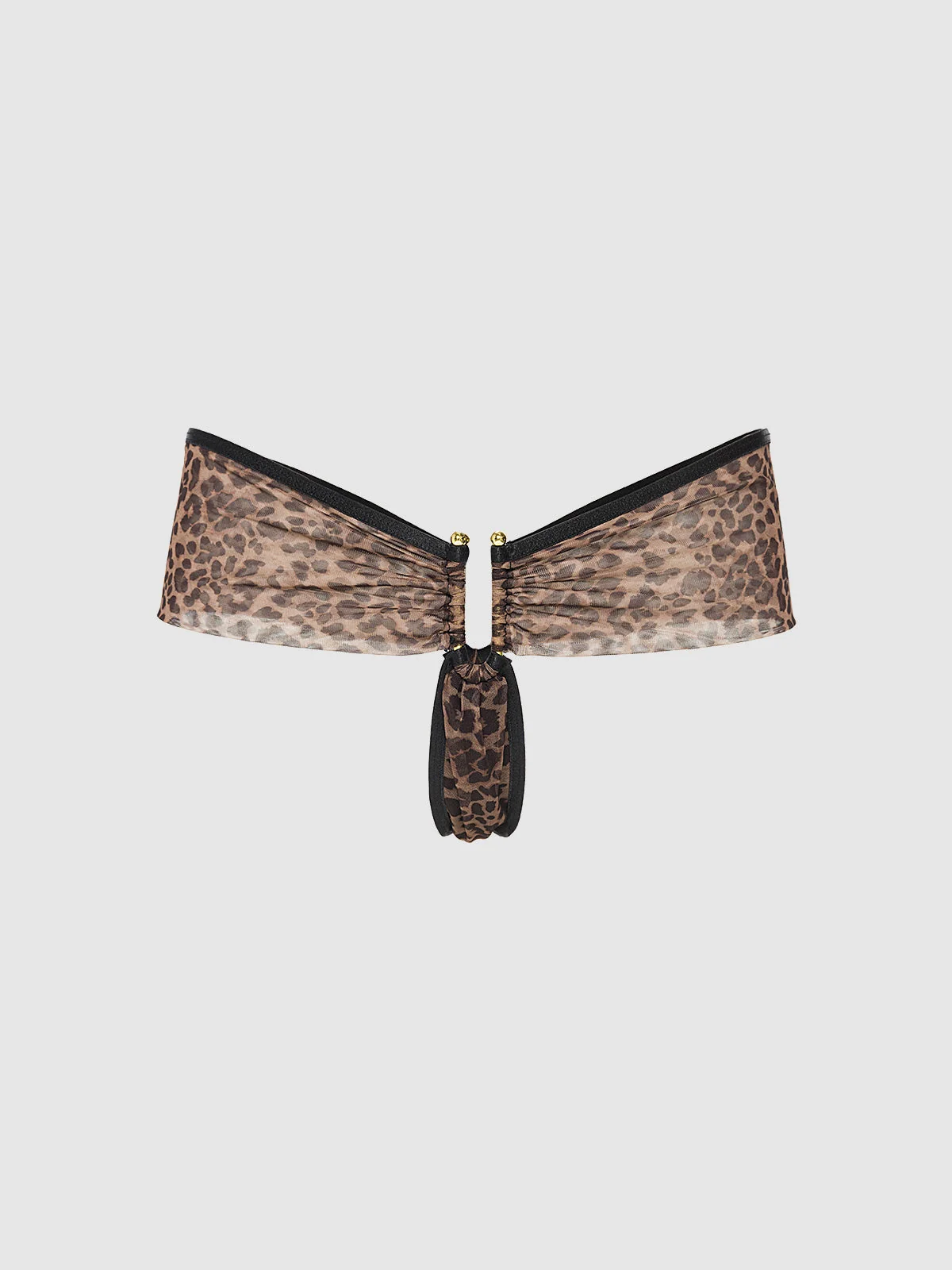 Alanza Ultra Fine Mesh Hardware Thong in Leopard Print
