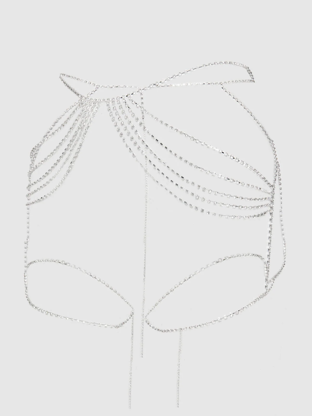 Ziggy Rhinestone Draped Garter in Silver