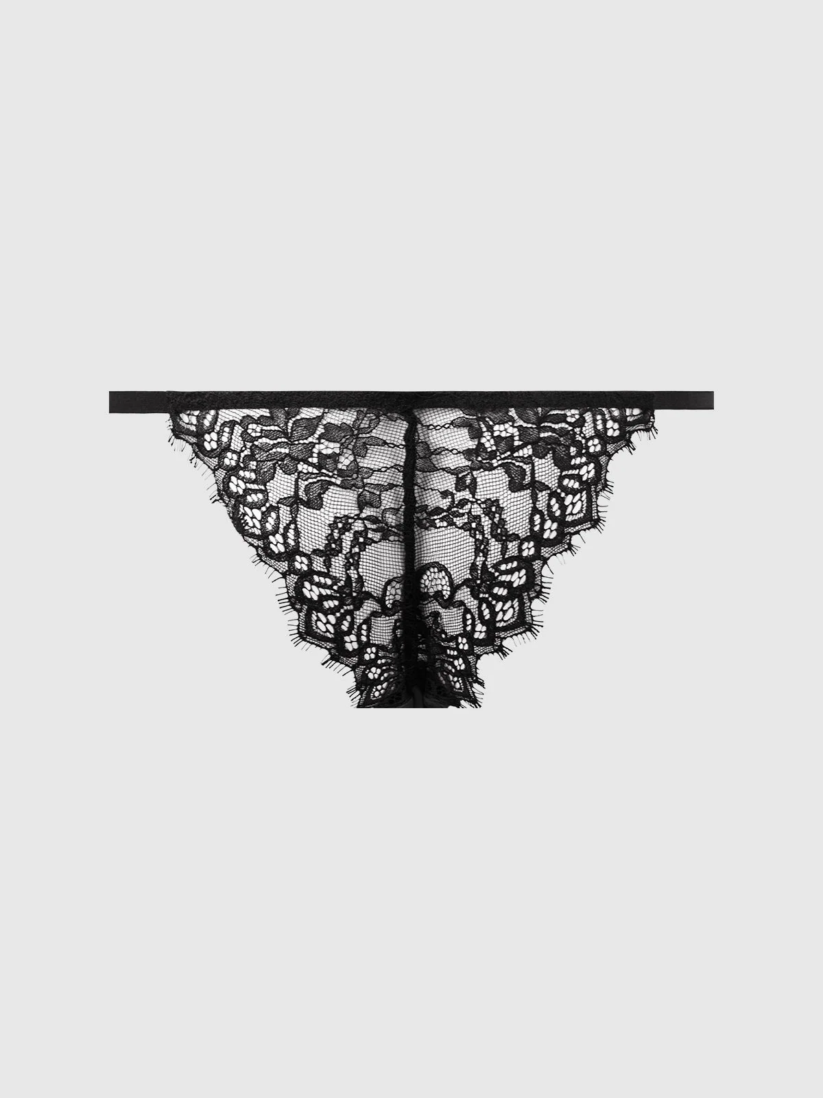 Rising Star Lace & Liquid Satin Bikini in Black
