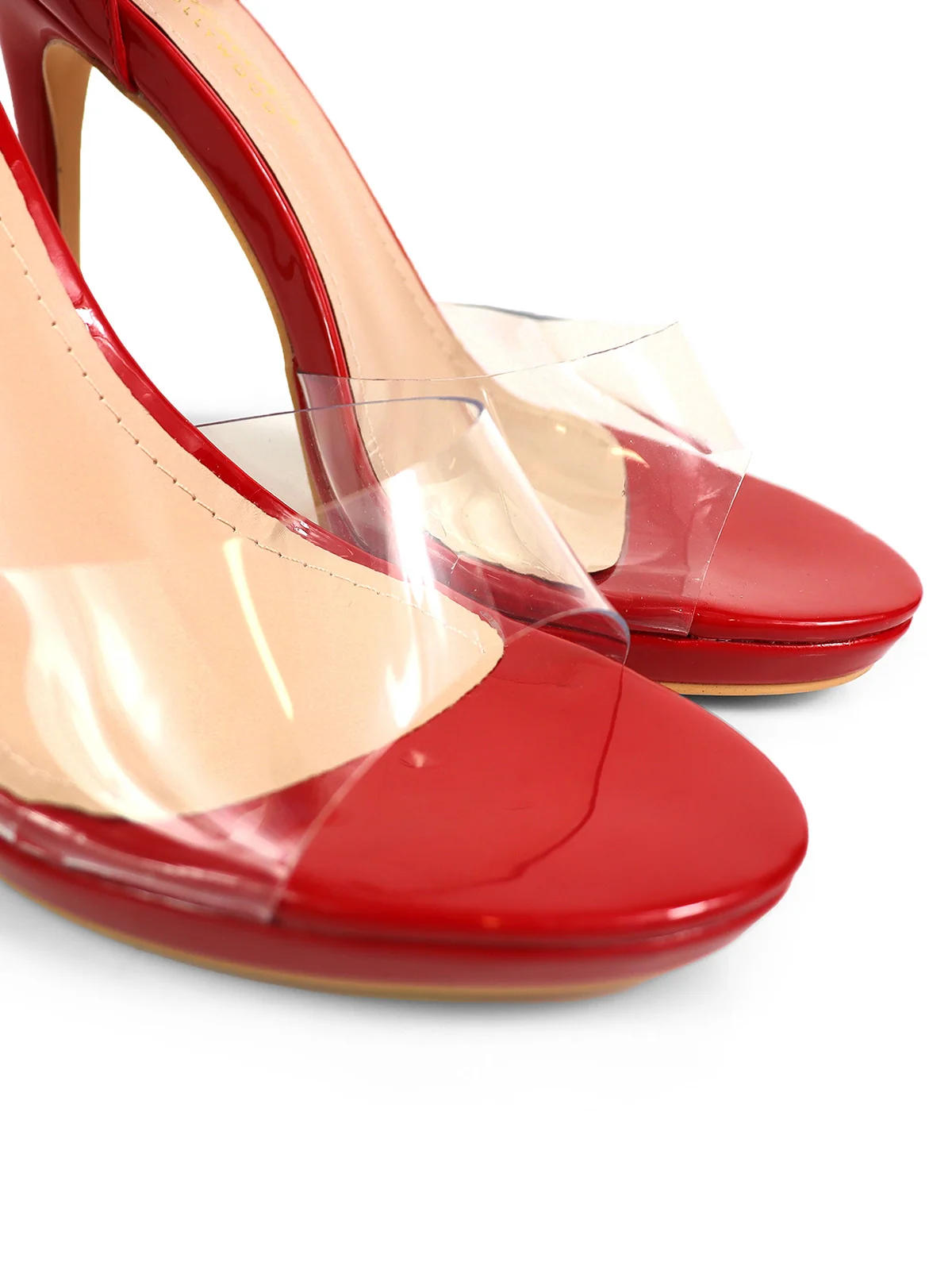 Stacy Ankle Strap Heels in Red
