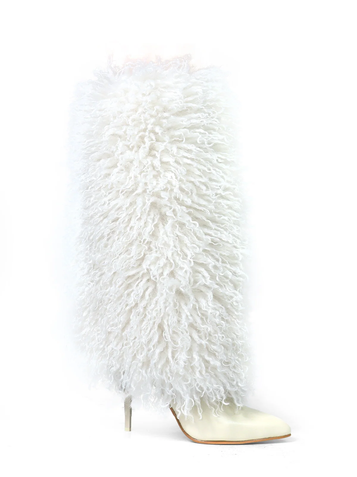 Kiki Pointed Toe Fluffy Boot 奶油色 来自 Lingerie Shop | Frederick's of Hollywood