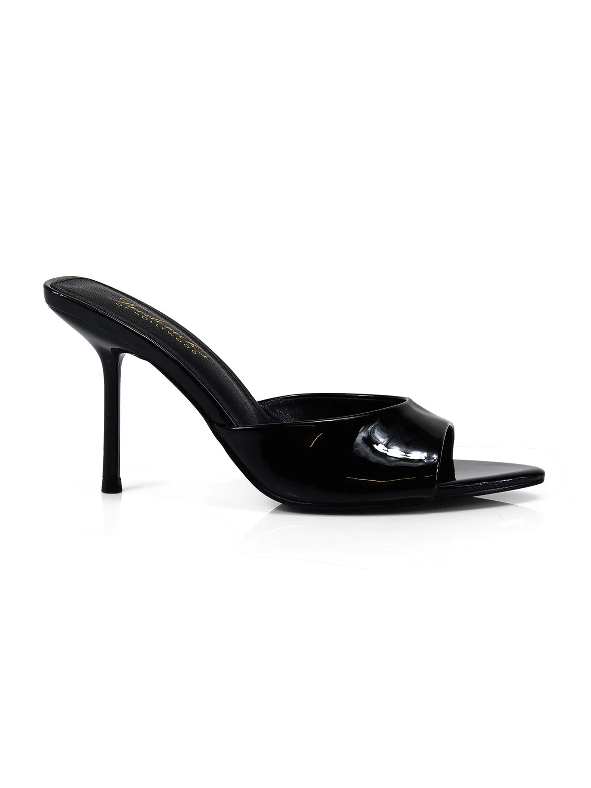 Shanya Mule Peep Toe Heels in Black
