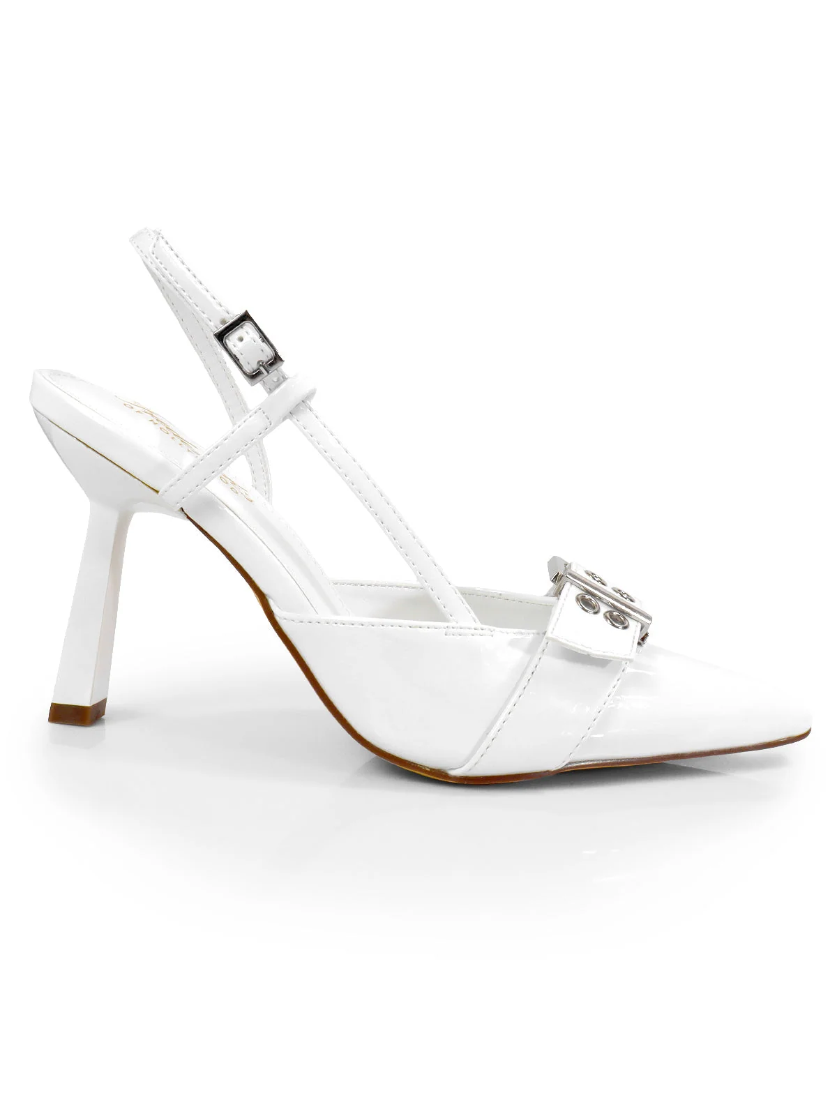 Liya Slingback Pointed-Toe Heel in White