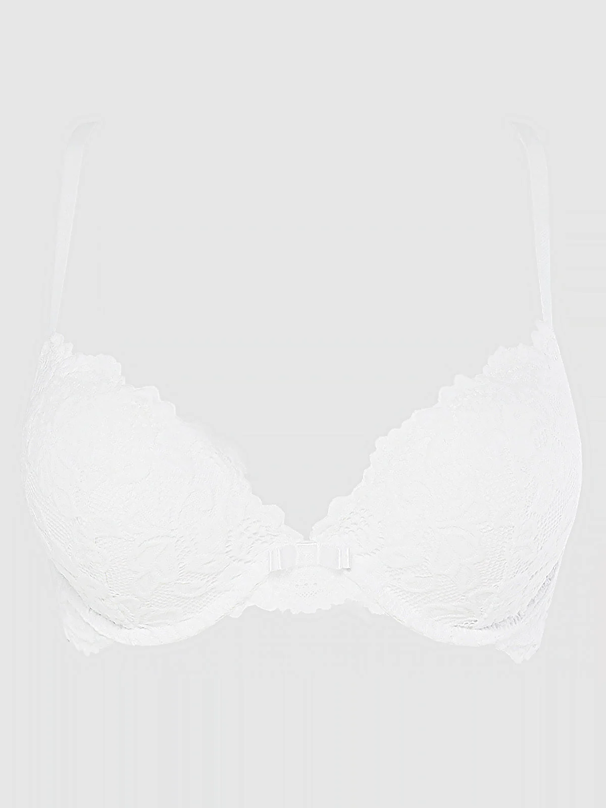 Jessica Lace Plunge Push Up Bra in White