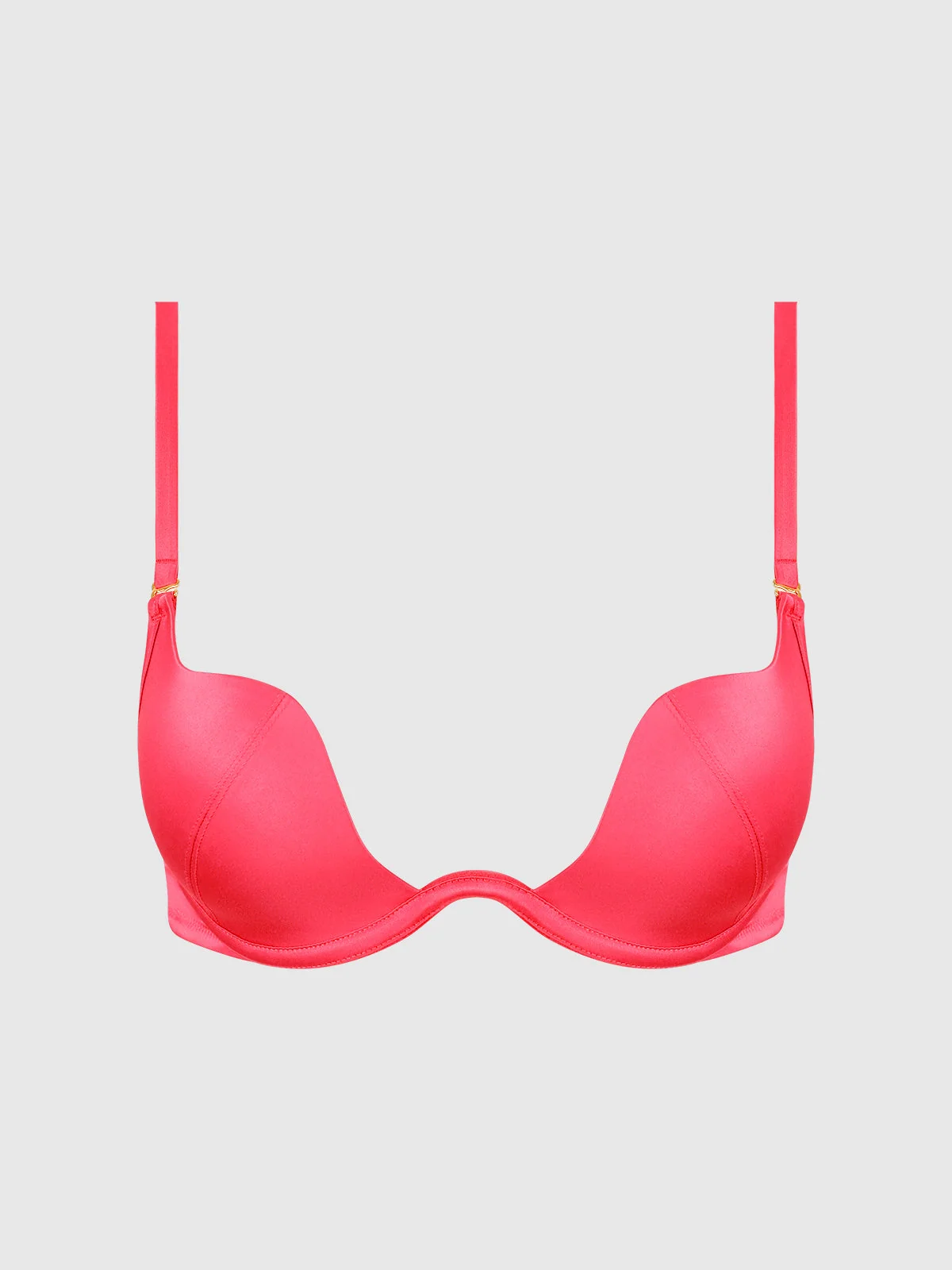 Frederick's of Hollywood Petra Rising Star Plunge Push Up Bra in Coral