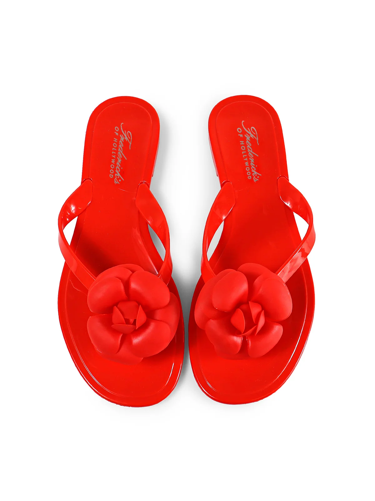 Jelli Camellia Thong Sandals in Red from Lingerie Shop | Frederick's of Hollywood