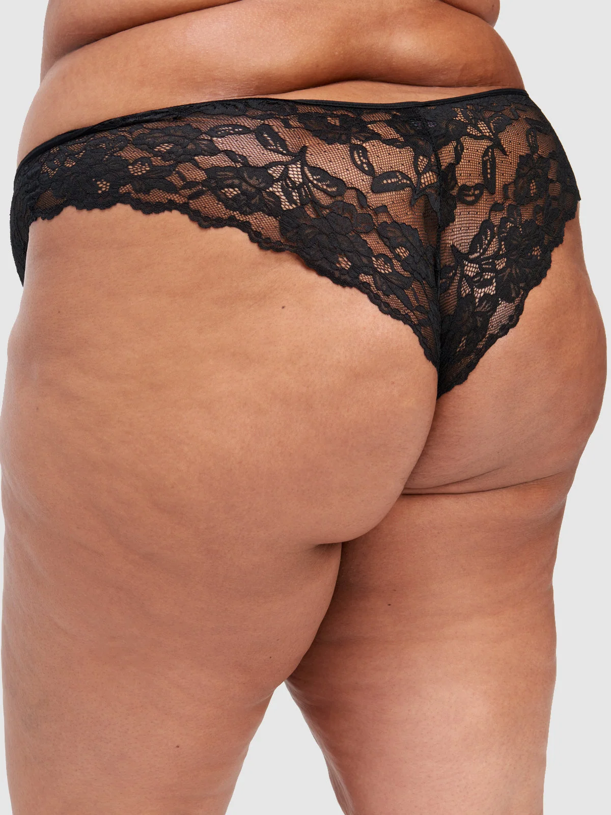 Mabel Lace Up Front Tanga in Soft Stretch Lace