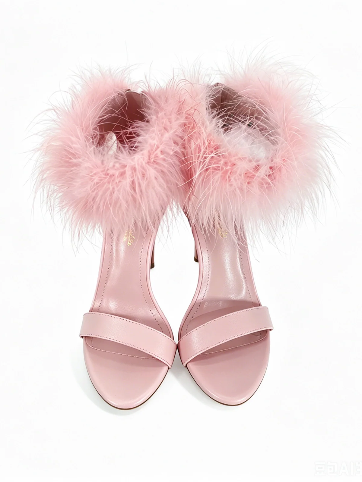 Raquel Feather Stiletto Heel in Blush