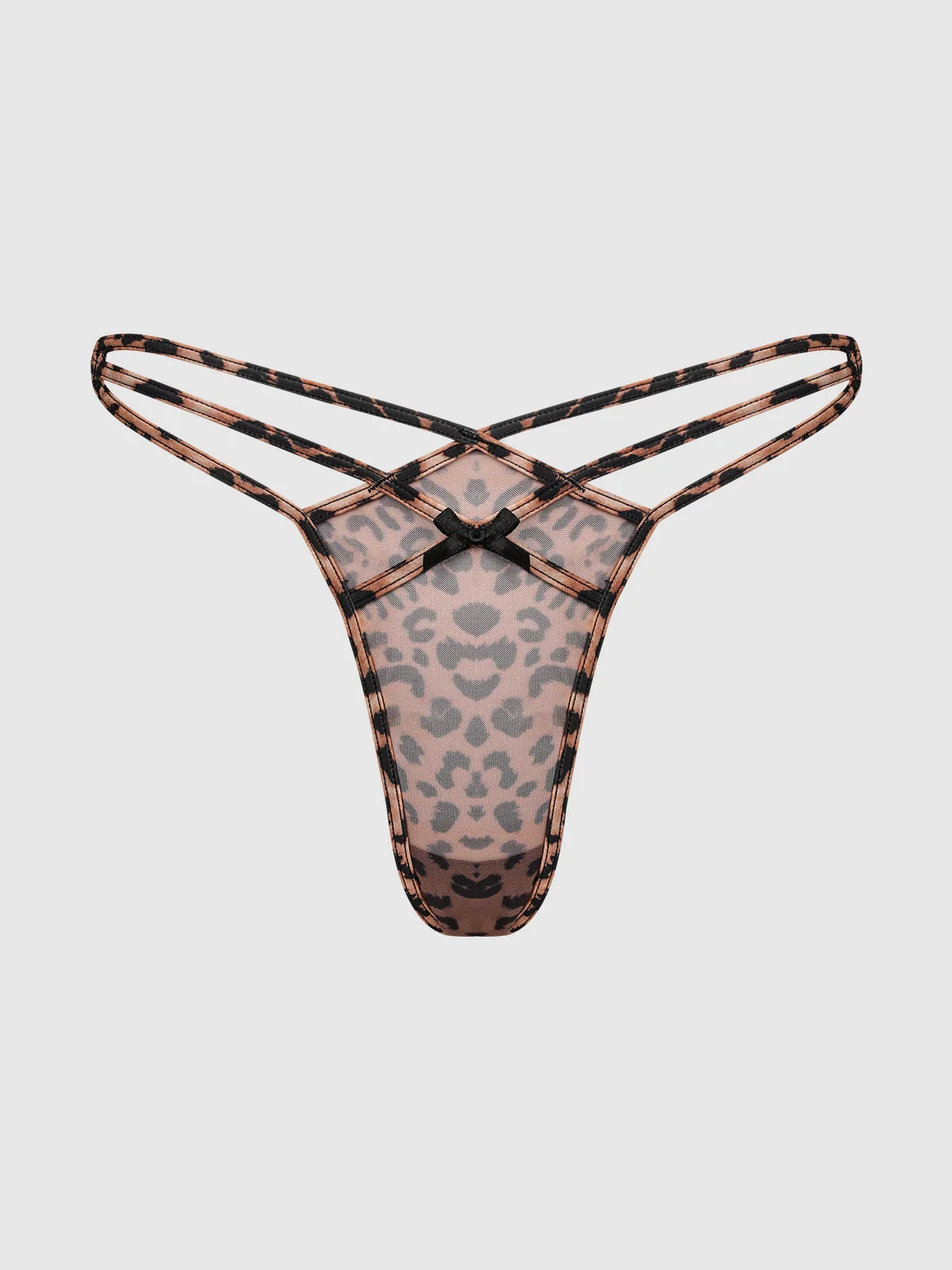 Kaia Leopard Mesh Strappy & Backless Hipster