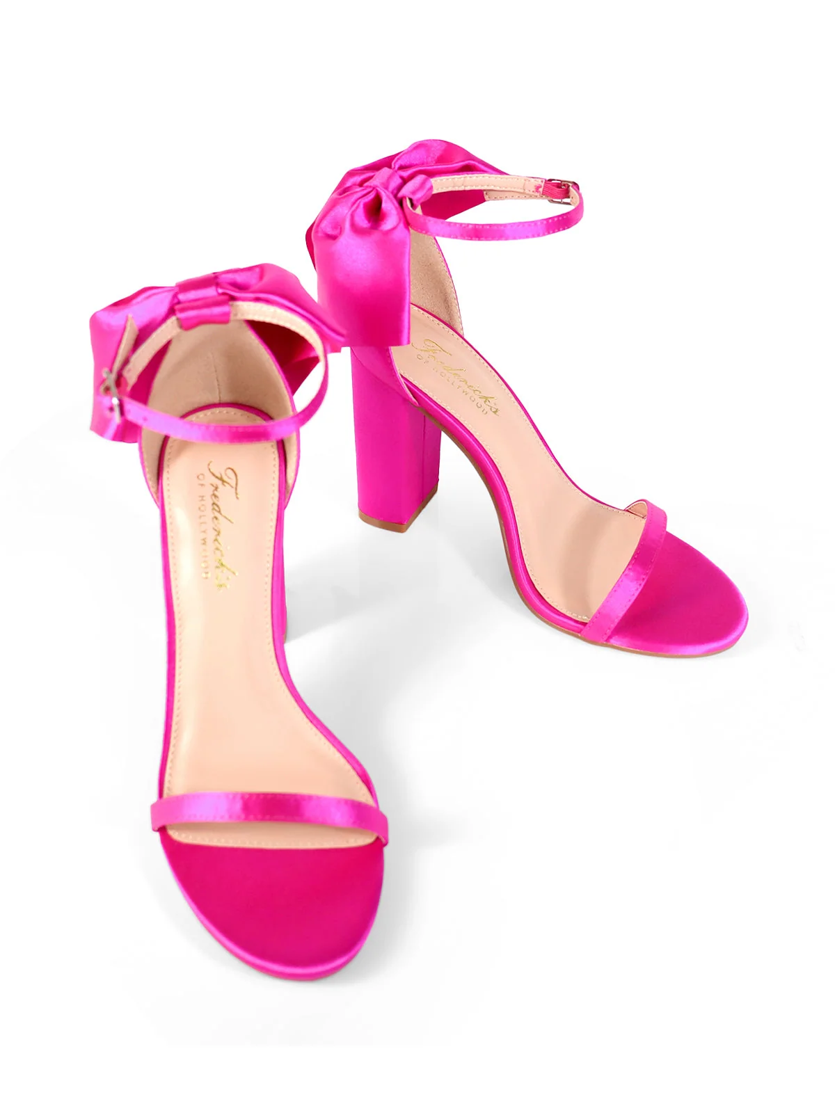 Athena Bow Pump Open-Toe Heel in Hot Pink