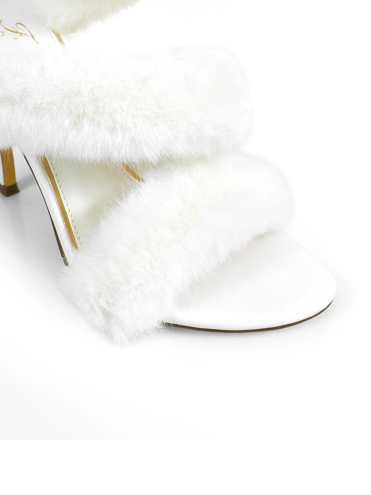 Allure Fluffy Stiletto Sandal in White