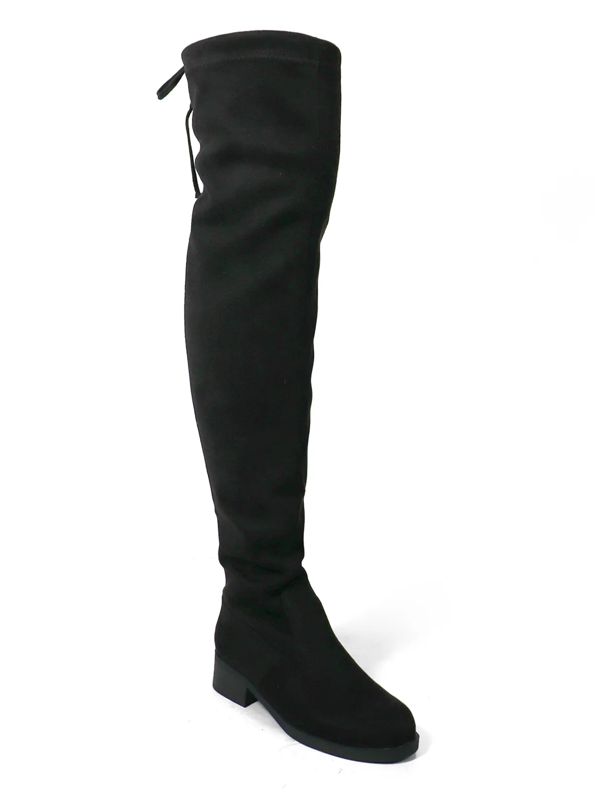 Letizia Black Suede Thigh High Super Stretch Boots