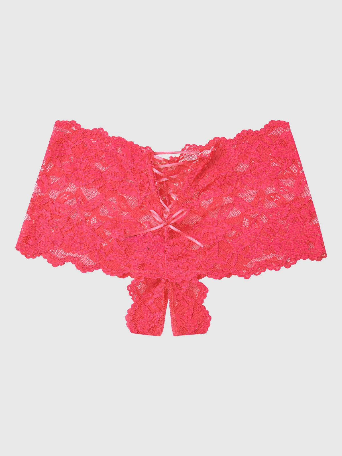 Mabel Crotchless Lace Up Back Cheeky