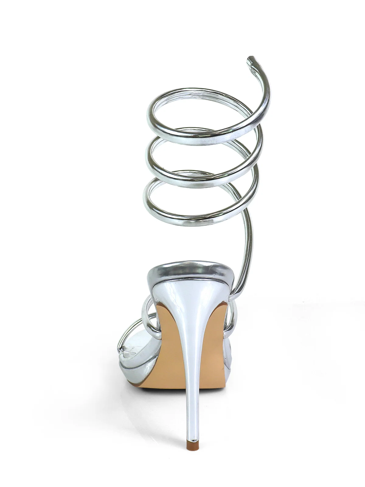 Sabine Round Toe Heel in Silver from Frederick's of Hollywood