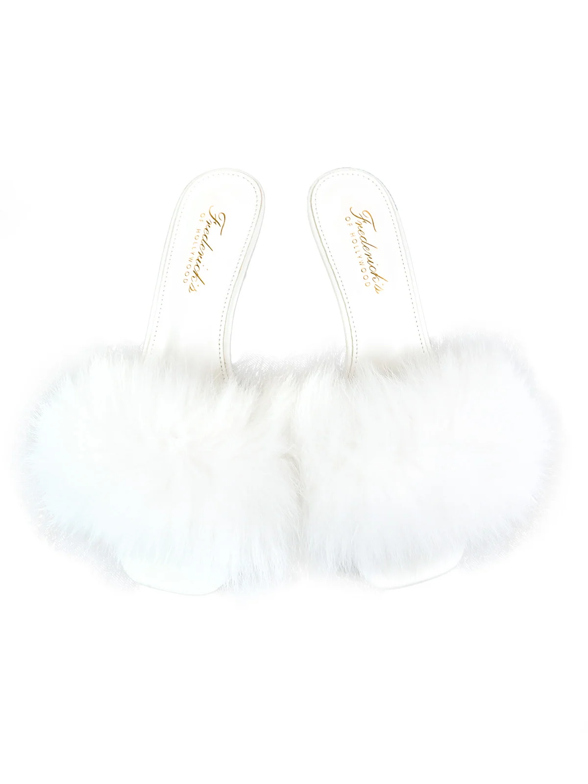 Purr Square Toe Fur Heel in White