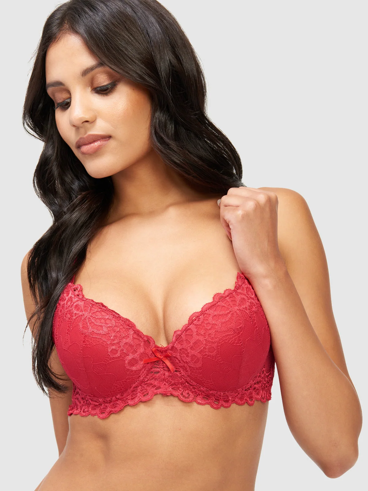 Amanda Lace Push Up Bra with Floral Lace and Extreme Lift