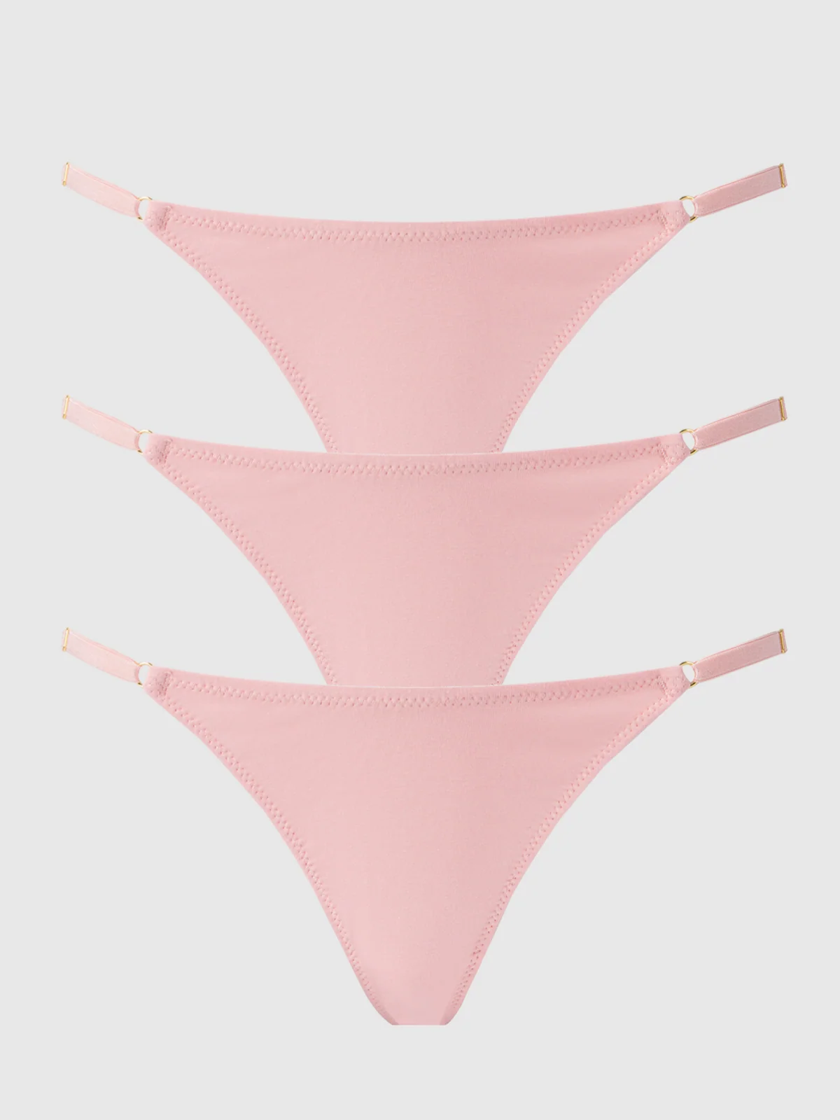 Bailey Stretch Cotton Thong 3 Pack in Light Pink