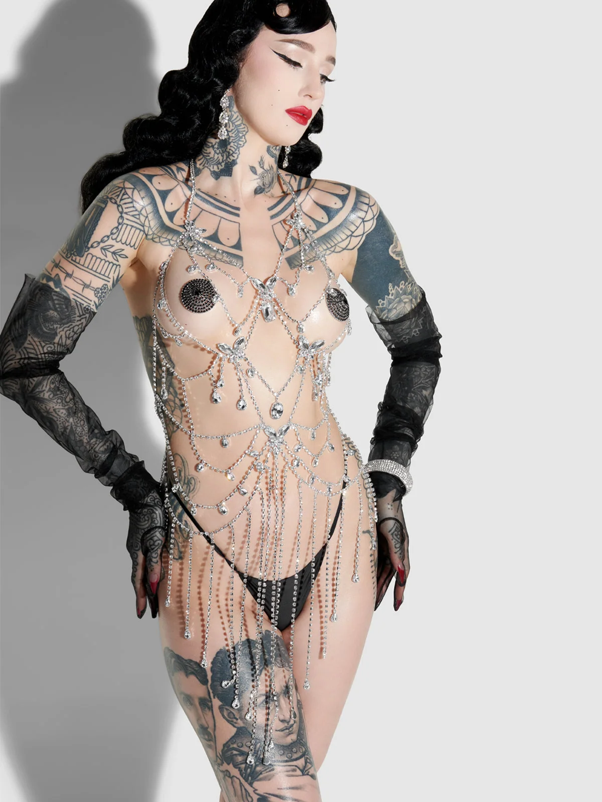 Ziggy Butterfly and Rhinestone Chemise in Silver