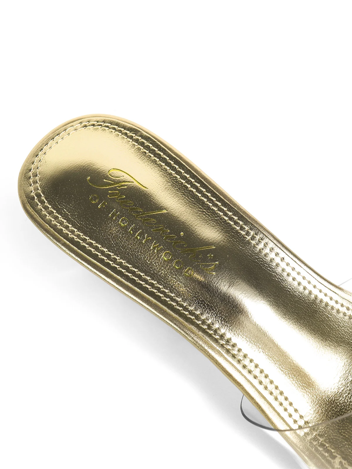 Lora Transparent Mule Wedges in Gold