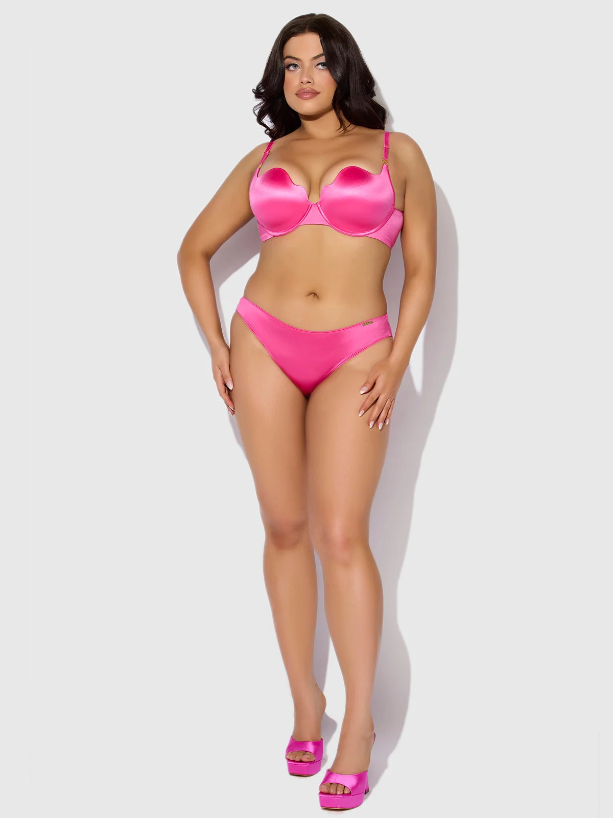 Lexi Liquid Satin Hipster Panty in Pink Dragon