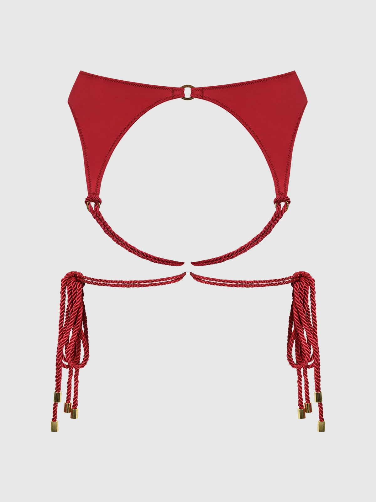 Nadya Liquid Satin Rope Thigh Wrap Garter Belt