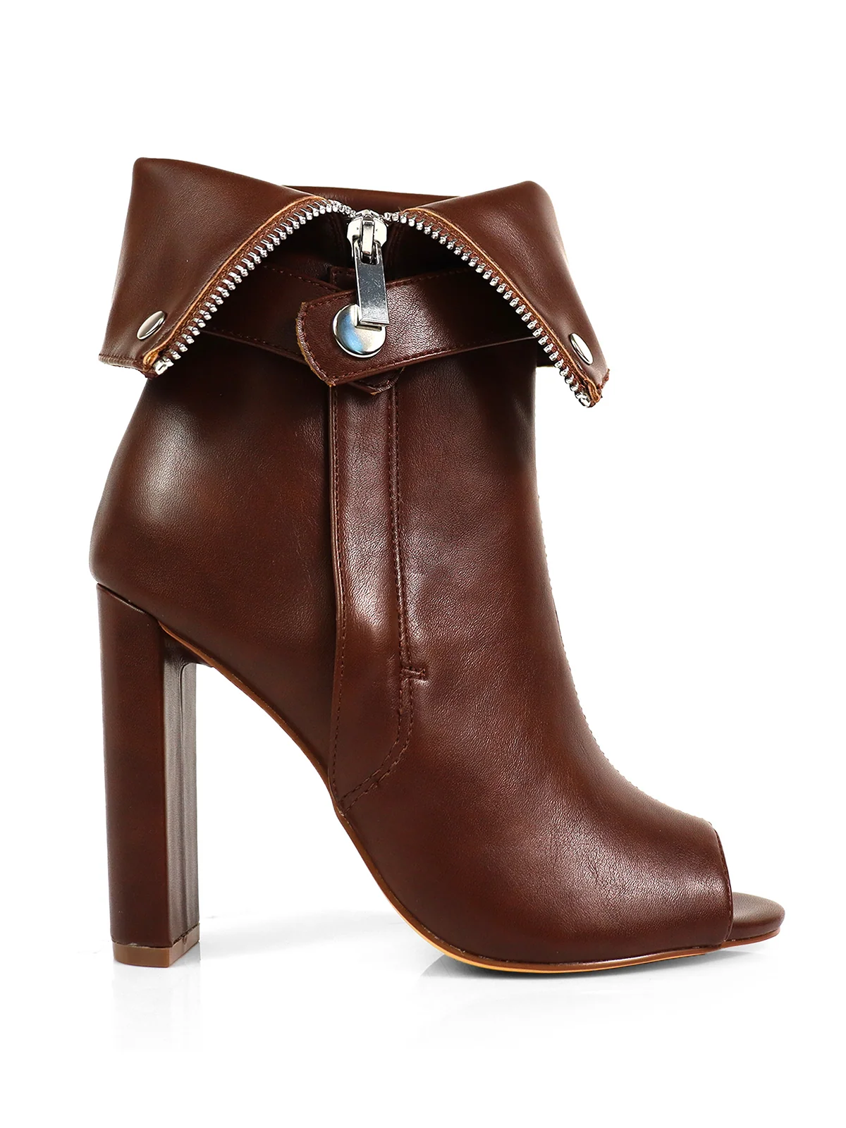Yani Folded Ankle Boots in Brown