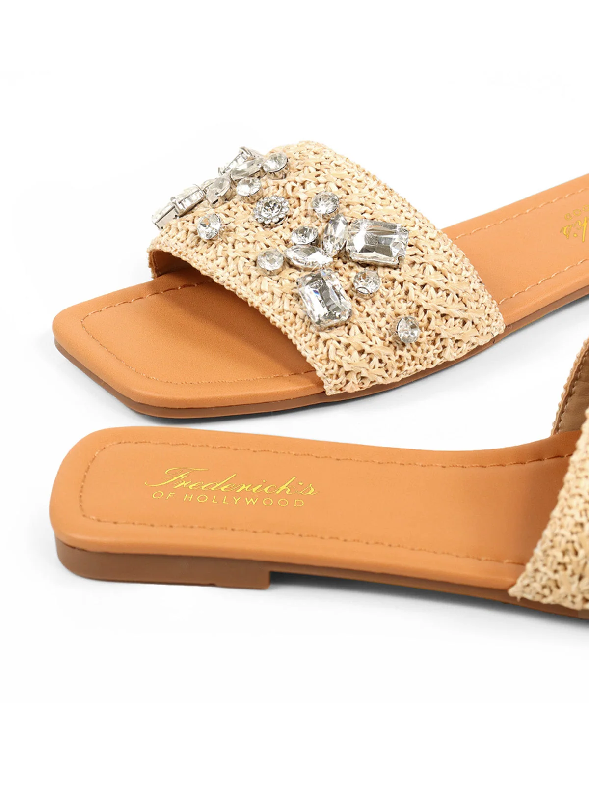 Valli Rhinestone Sandal in Beige with Breezy Raffia