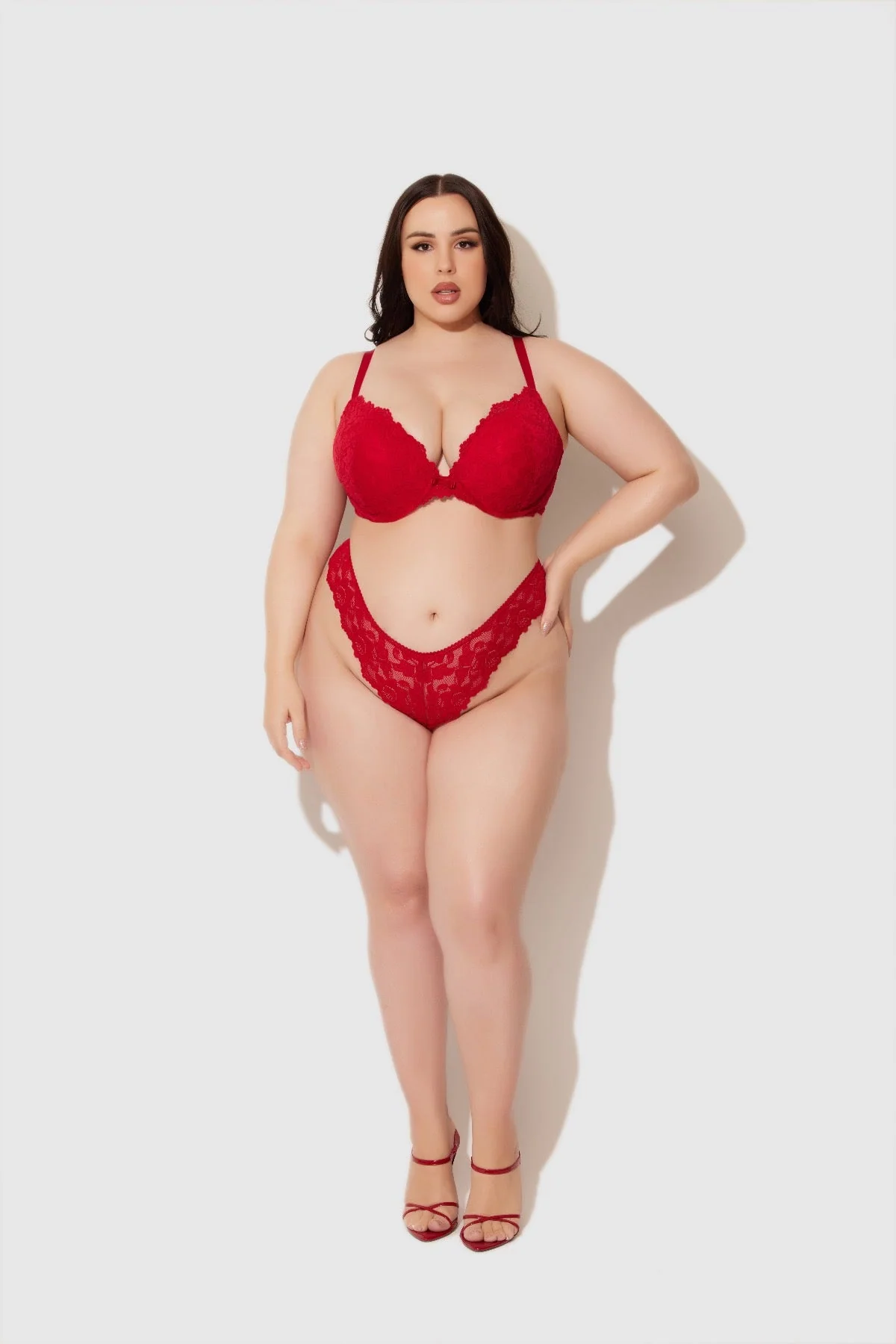 Jessica Lace Plunge Push Up Bra with Side Push